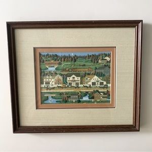 Vtg Folk Art Charles Wysocki "yankeewink Hollow Frame Art 13”x 11”
